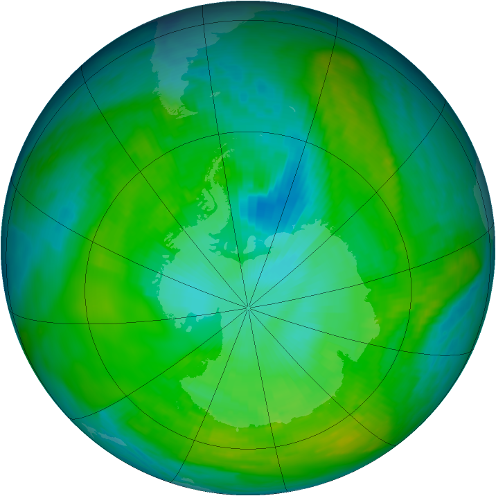 Antarctic ozone map for 21 January 1979